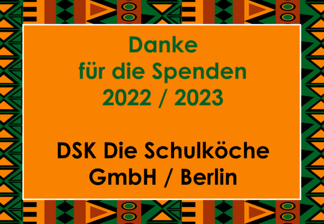 Die Firma „DSK Die Schulköche GmbH“ unterstützt die Heritage Academy in Boabeng / Ghana